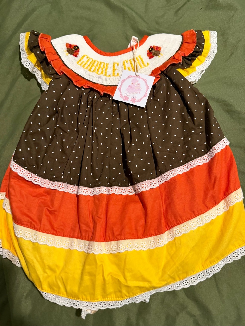 Fall thanksgiving smock bubble dress